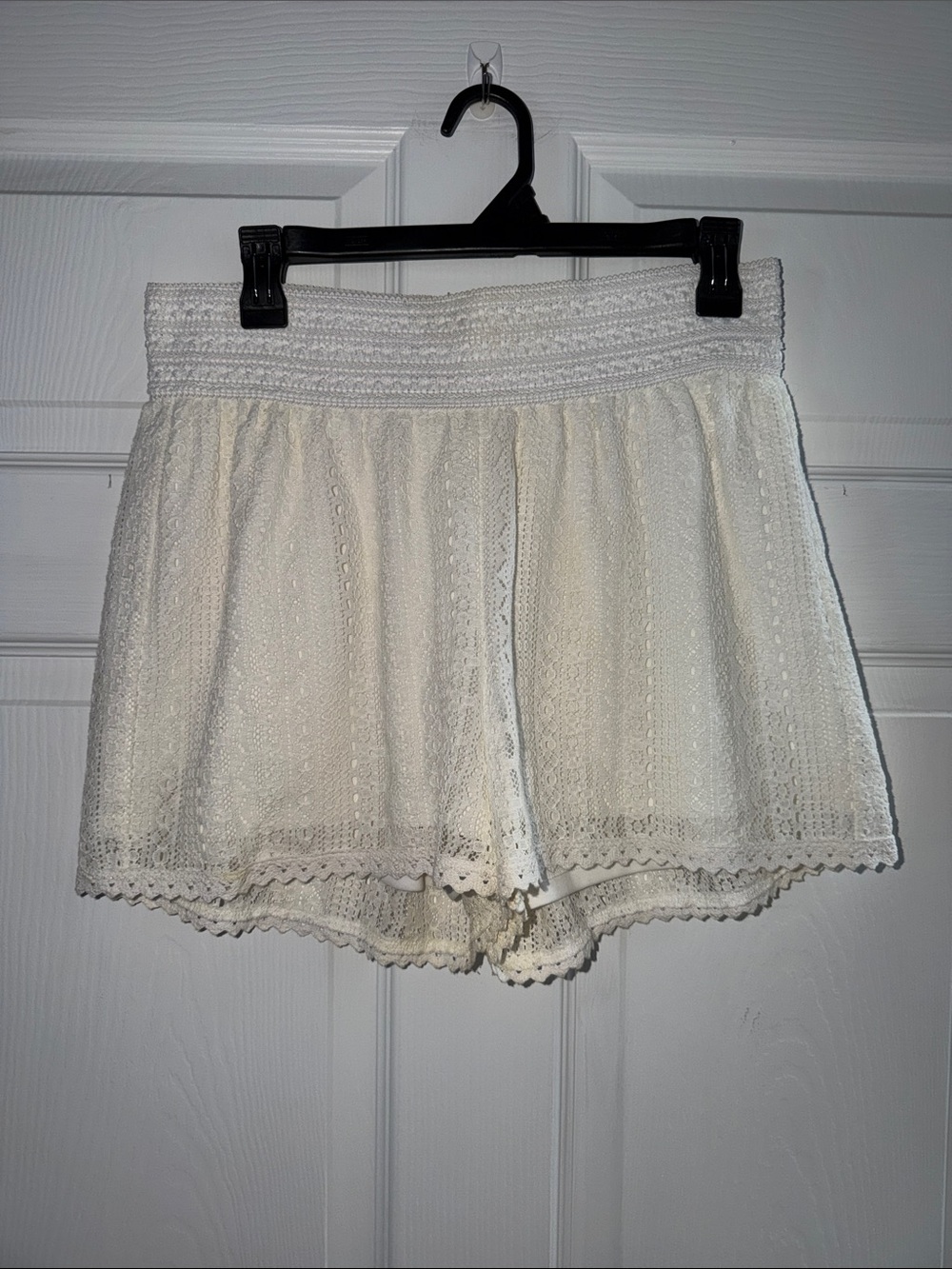 Maurices Cream Crochet Skort with Smocked Waistband